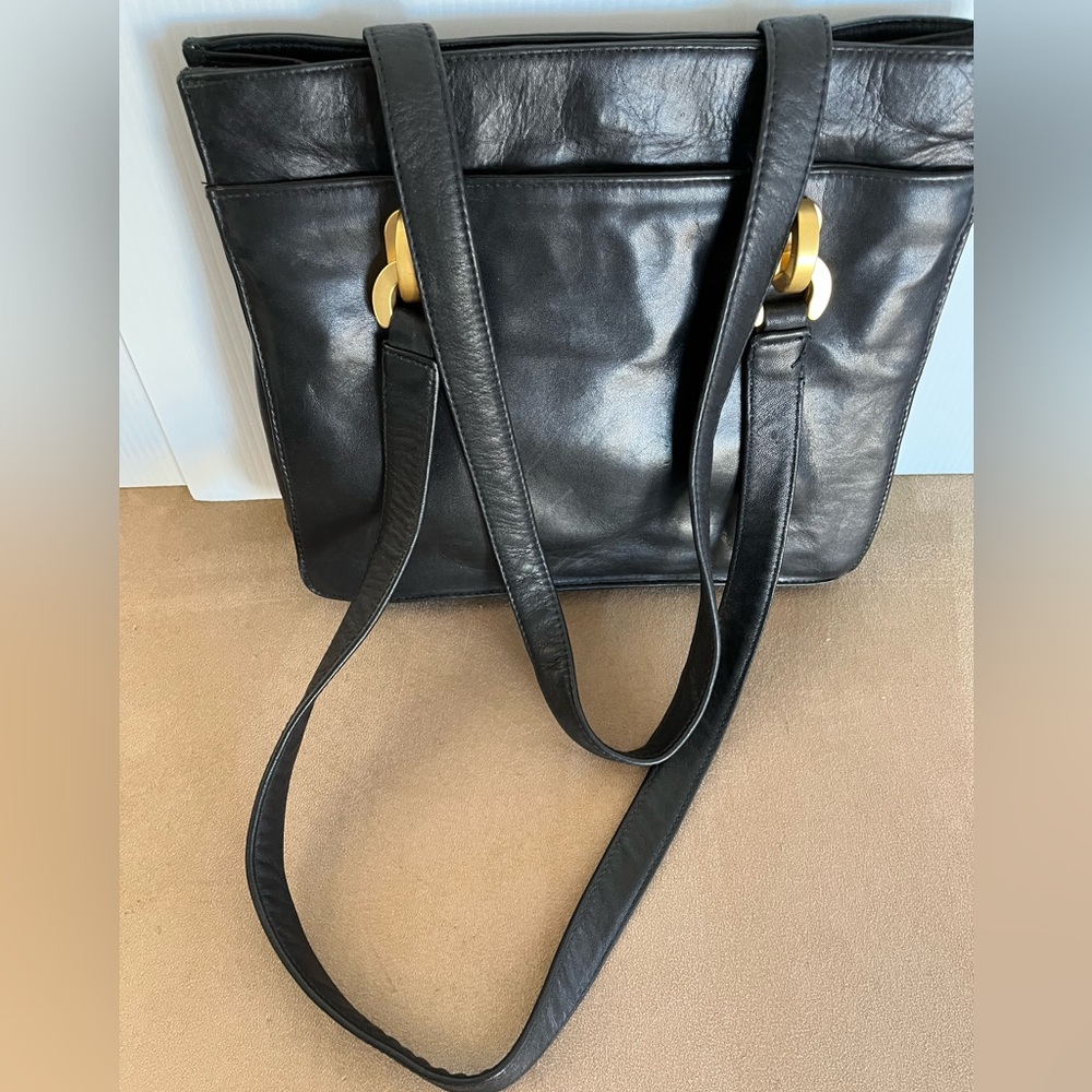 PERLINA black leather bag - Picture 2 of 14